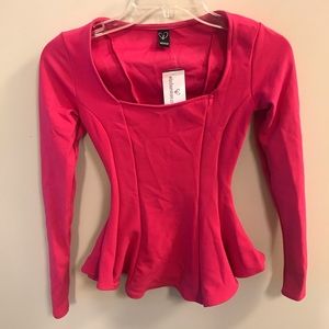 Peplum top- Hot Pink x Windsor Store size XS